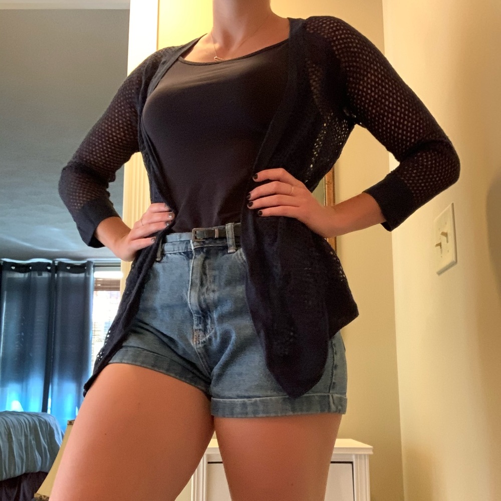 Dark Blue Mesh Cardigan